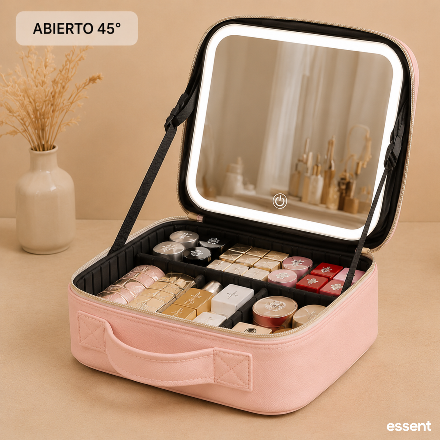 Cosmetiquero de maquillaje con espejo