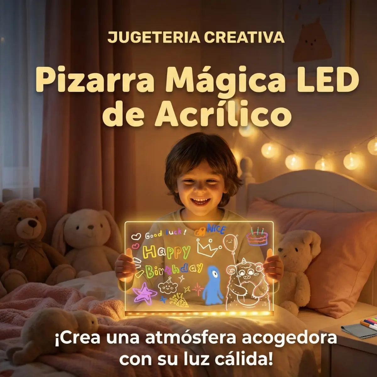 Pizarra Lampara Led Acrilica 7 Colores